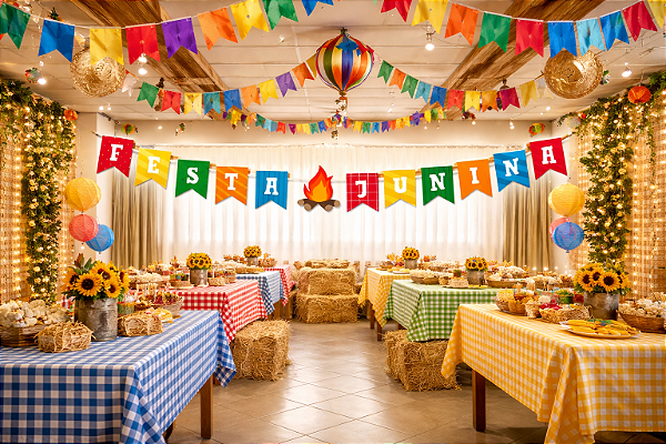 Faixa Decorativa Varal Bandeirinhas Festa Junina Arraiá São João – Colorida