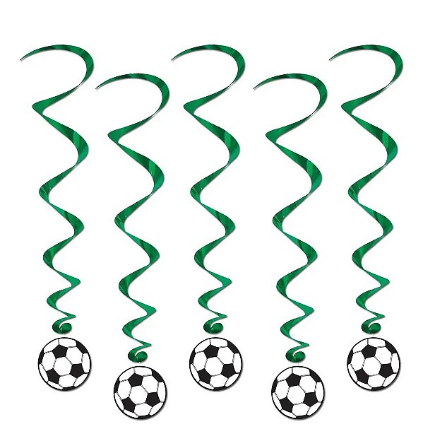 Espiral Pendente Futebol 60cm – Decoração Suspensa