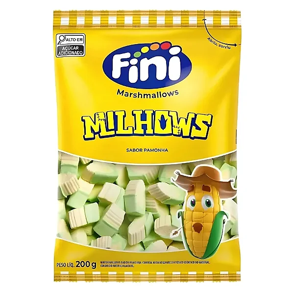 Marshmallow Milhows Pamonha Fini 200g (110 unidades)
