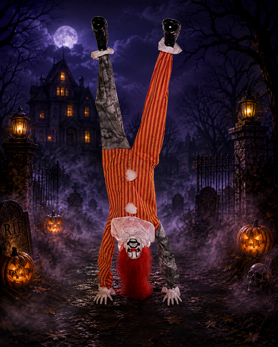 Palhaço Halloween Trump Animatrônico 2,28m