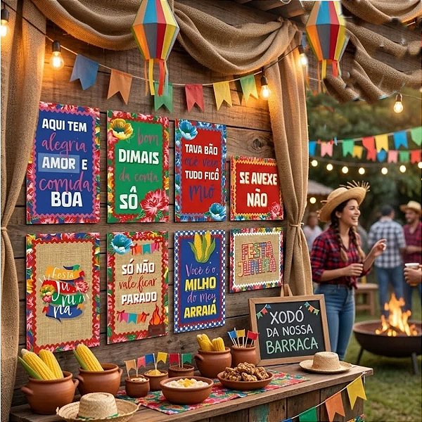 Cartaz Decorativo de Festa Junina - Xodó - 25x35cm - 8 unidades
