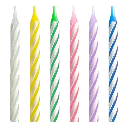 Vela de Aniversário Palito Espiral Colors - 12 Unidades