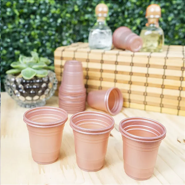 Copo para Docinho PS 60ml Rose Gold – Copinho Descartável para Doces e Doses 20 Unidades