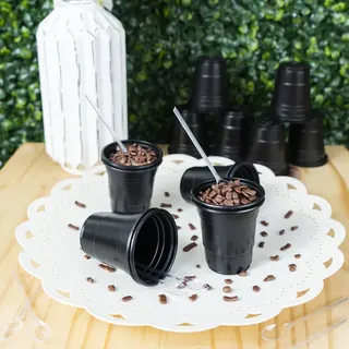 Copo para Docinho PS 60ml Preto – Copinho Descartável para Doces e Doses 20 Unidades