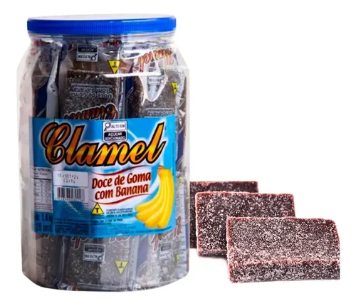 Pote de Doce Goma com Banana 1,2kg (20 Unidades) – Sabor Tradicional Clamel