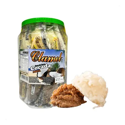 Pote de Cocada Mista 1,02kg (20 Unidades) – Sabor Tradicional Clamel