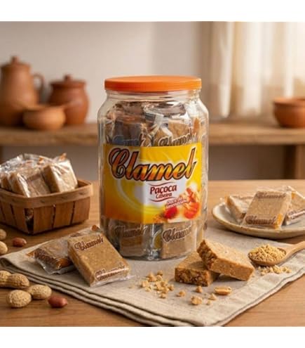 Pote de Paçoca Lisa 1,02kg (20 Unidades) – Sabor Tradicional Clamel