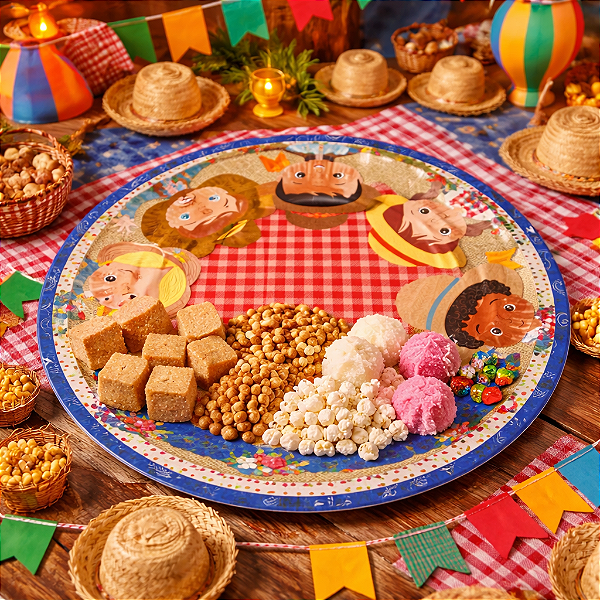 Prato Laminado Festa Junina Passeio na Roça Nº6 31,5cm
