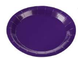 Prato de Papel Liso Roxo 18cm - 10 Unidades