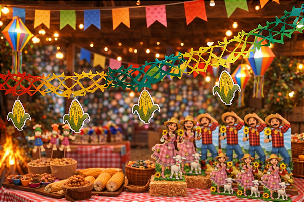 Enfeite Varal Guirlanda Festa Junina – 3 Metros