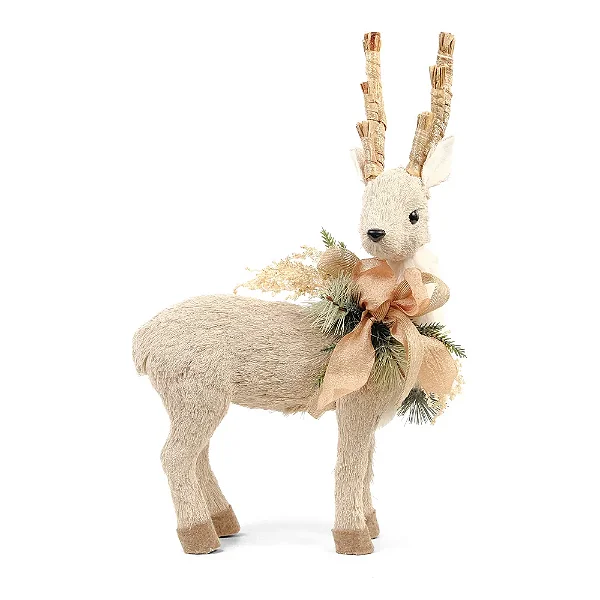Rena Decorativa Em Pé Champagne 50cm – Elegância para Sua Decoração