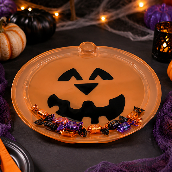 Prato Decorativo Halloween Abóbora 32 x 28cm