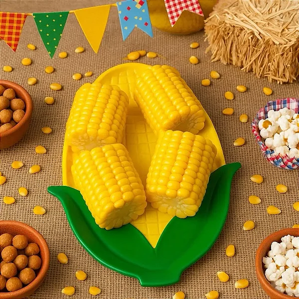 Bandeja Decorativa Festa Junina Formato Milho Verde 25cm