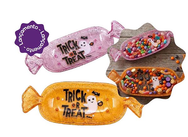 Prato Halloween – Travessa para Docinhos Sortida (30x13x3cm)