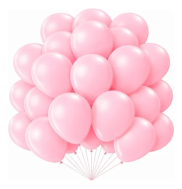 Balão Bexiga Rosa Claro - Tamanho 5 Polegadas (13cm) - 50 Unidades