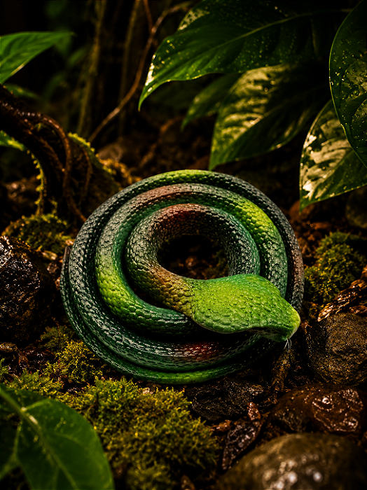 Cobra de Brinquedo Redonda Realista em Borracha