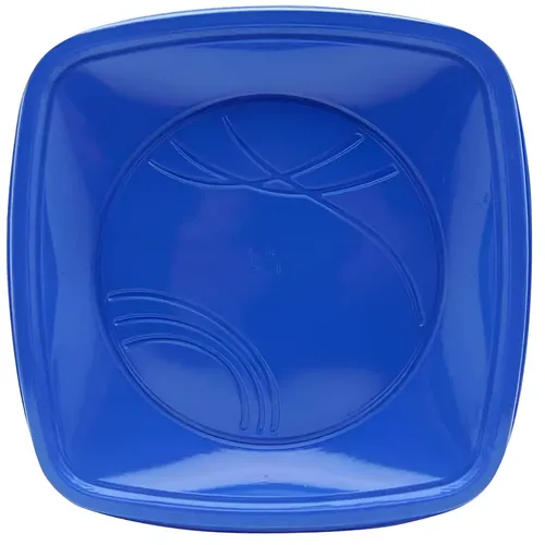 Prato Quadrado 21 cm - Azul - 10 Unidades