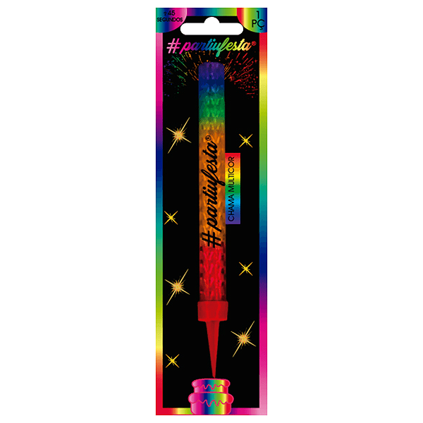 Vela Vulcão Multicolor - 12cm