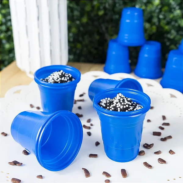 Copo para Docinho PS 60ml Azul – Copinho Descartável para Doces e Doses 20 Unidades