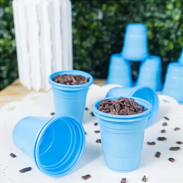 Copo para Docinho PS 60ml Azul Claro – Copinho Descartável para Doces e Doses 20 Unidades