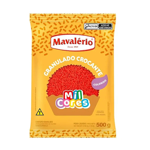 Granulado Crocante Vermelho Mil Cores 500g – Mavalério
