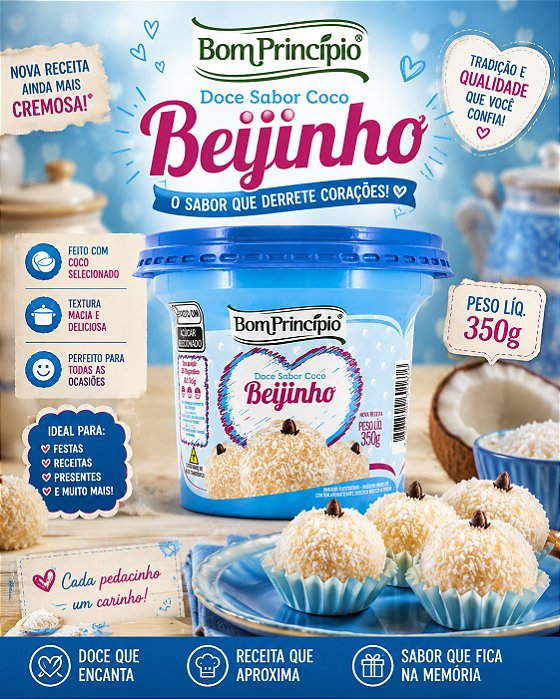 Doce Sabor Coco Beijinho 350g Bom Principio