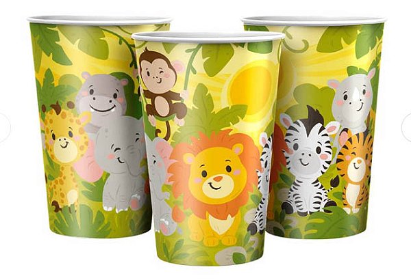 Copo de Papel Festa Safari 180ml - 8 Unidades