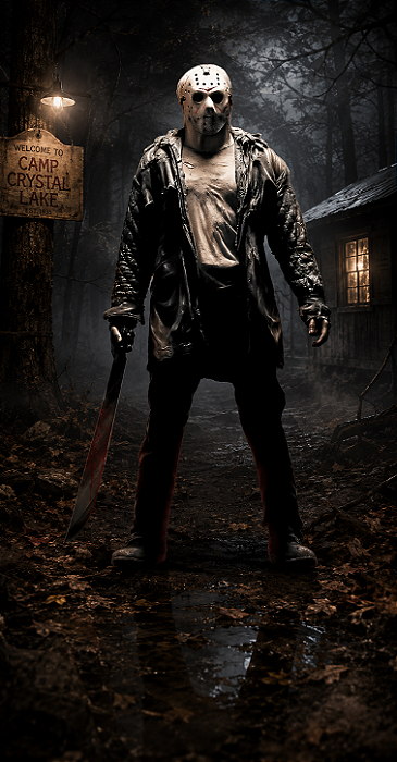 Totem Decorativo de Halloween - Jason Sexta-feira 13 - 178x93cm
