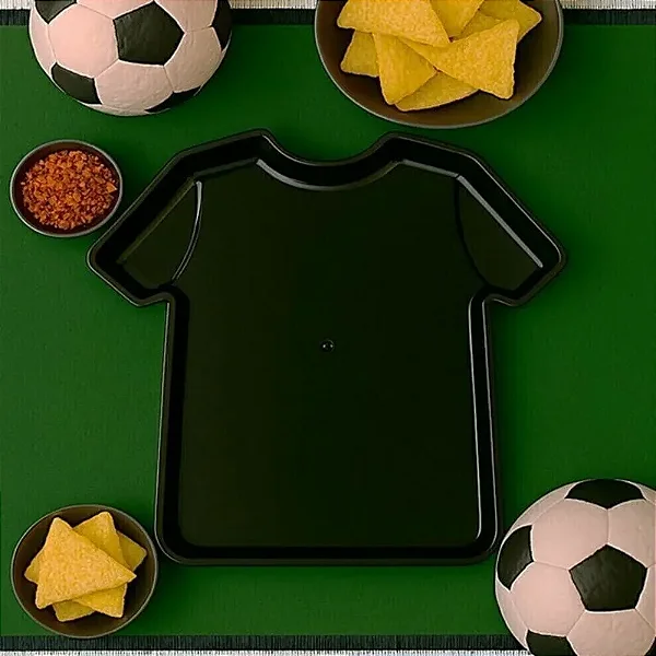 Bandeja Decorativa Camisa de Futebol 22,5cm - Cor Preto