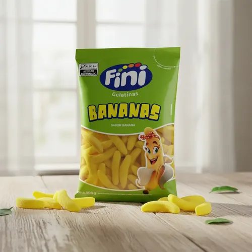 Bala de Gelatina Fini Sabor Banana 250g