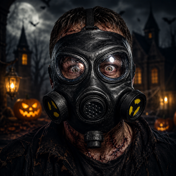 Máscara Gás Oxigênio Halloween – Fantasia Assustadora em Plástico