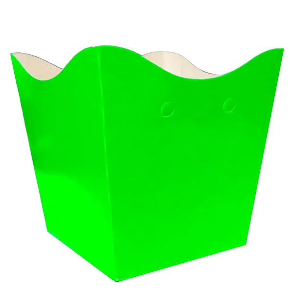 Cachepot de Papel Cartão Liso Verde Claro - Tamanho 10x9cm - 10 Unidades