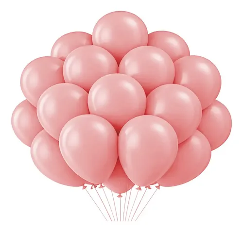 Balão Bexiga Rosa Claro - Tamanho 12 Polegadas (30cm) – Pacote com 25 Unidades