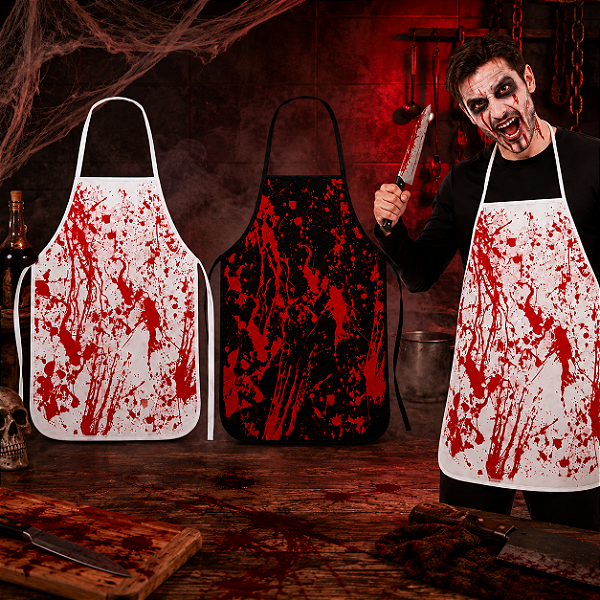 Avental Ensanguentado Halloween – Cores Branco ou Preto - 1 Unidade
