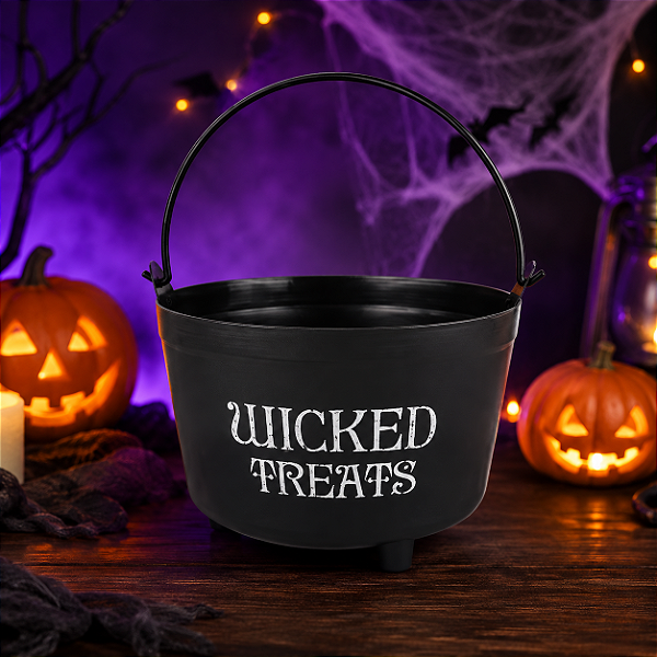 Acessório Decorativo Caldeirão Doces da Bruxa Halloween 21cm