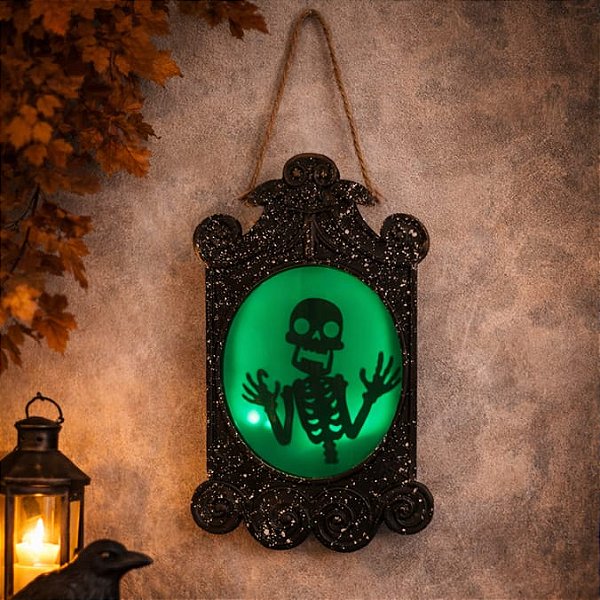 Quadro Animado Halloween com LED, Som e Sensor de Movimento 42cm