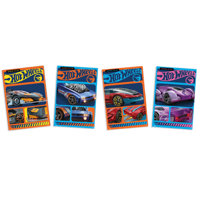 Quadros Decorativos Festa Hot Wheels 31x21cm - 4 Unidades