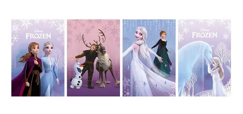 Cartaz Decorativo Festa Frozen 25cm x 35cm (Cada Cartaz) - 4 Unidades