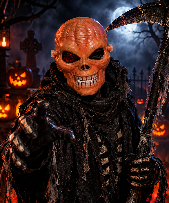 Máscara Caveira do Terror Halloween – Acessório para Fantasia