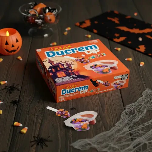 Ducrem Avelã Dip Halloween 16g Jazam – Caixa com 18 Unidades
