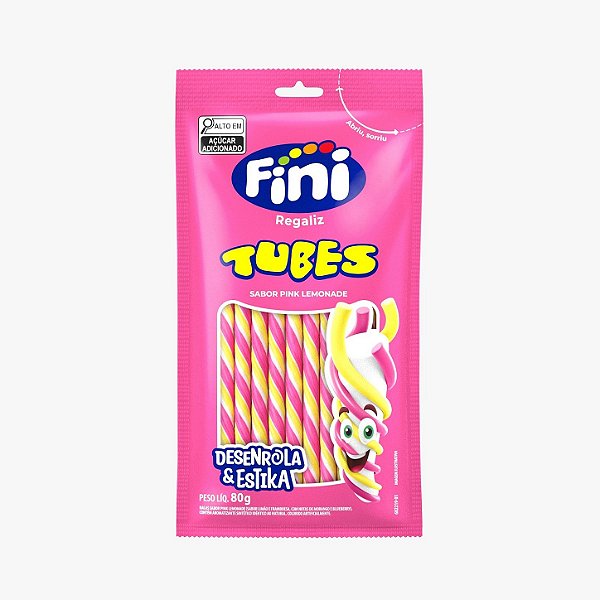 Bala de Gelatina Fini Tubes Pink Lemonade 80g