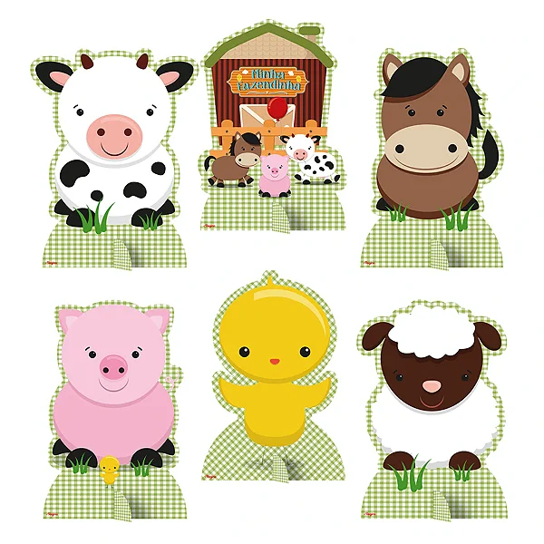 Decoração de Mesa Fazendinha 20cm – 6 Unidades