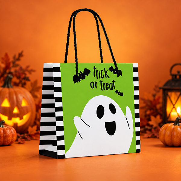 Sacola de Papel Travessuras Halloween P – 14,3 x 15,5 x 7 cm