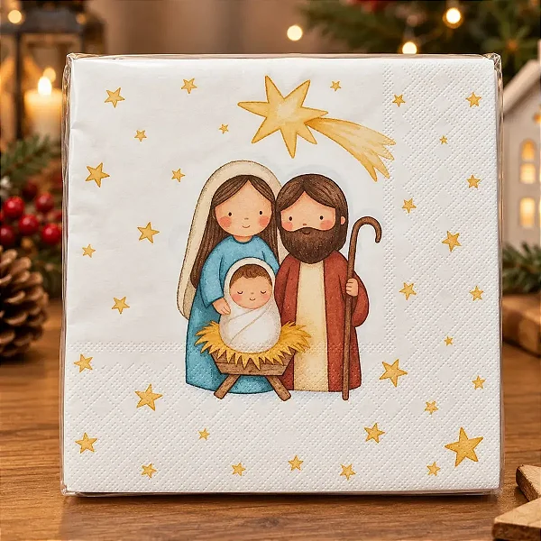 Guardanapo de Papel Folha Dupla Sagrada Família 33x33cm – 20 Unidades
