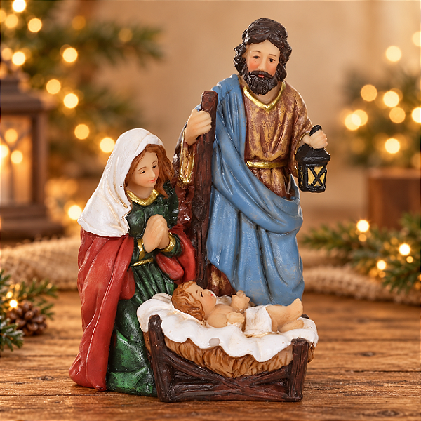 Enfeite de Natal em Resina - Sagrada Família 9X6cm