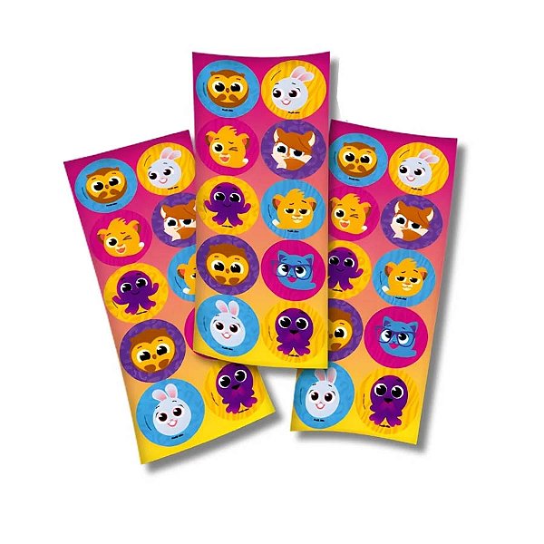 Adesivo Redondo Bolofofos - 3 Cartelas Com 10 Adesivos Cada (30 Unidades)