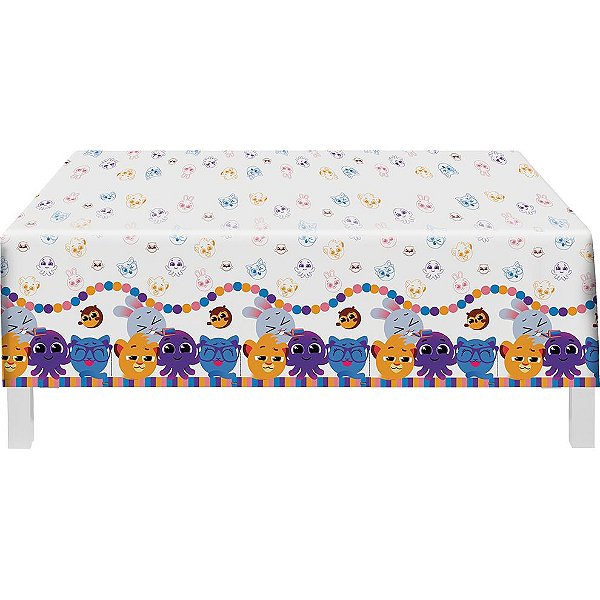 Toalha Plástica de Mesa Principal Festa Bolofofos - 1,80X1,18 Metros