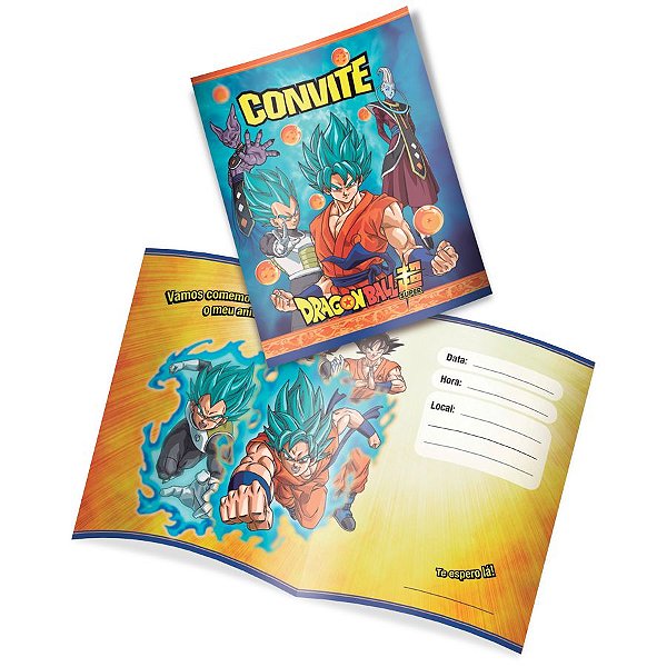 Convite Dragon Ball - 8 unidades