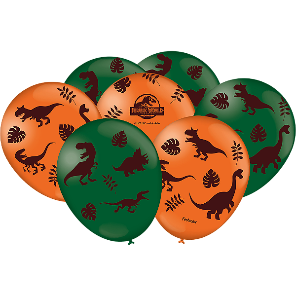 Balão Latex Jurassic World 9 pol. - 25 unidades