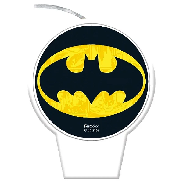 Vela Plana de Aniversário Festa Batman - Pavio Mágico